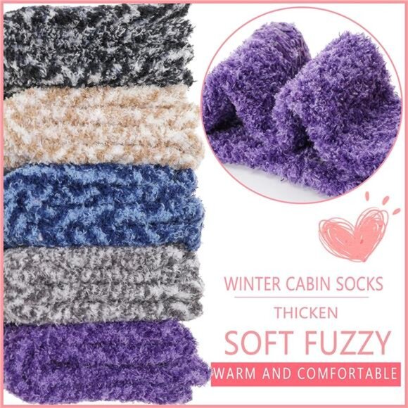 Non Slip Fuzzy Grip Socks for Women Hospital Slipper Grippers Warm Cozy Thick - Picture 5 of 7